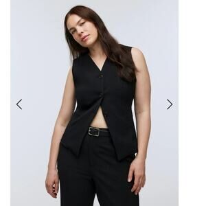 Madewell Cutaway Long Suiting Vest in Black Size 2 NWT